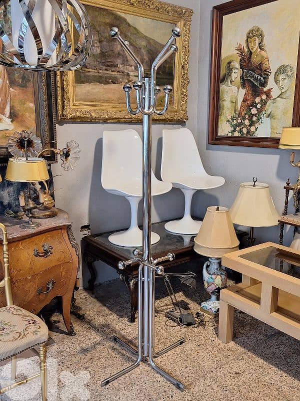 vintage midcentury chrome coat hanger 0