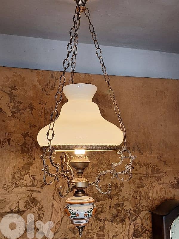 antique large opaline chandelier 0