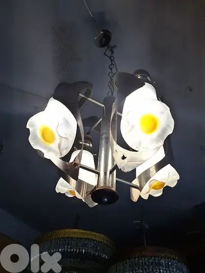 midcentury italian chrome chandelier