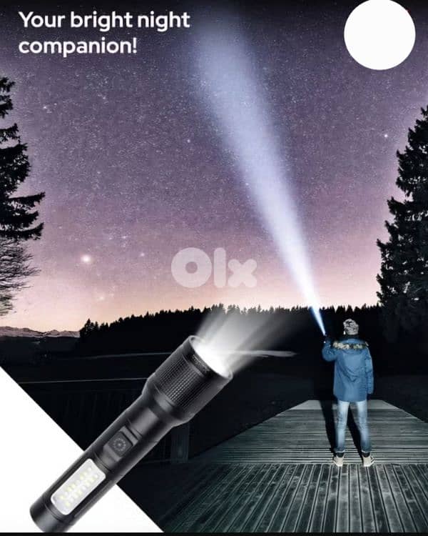 Rechargeable aluminum LED Flashlight, 10W Laser LED Torch 4
