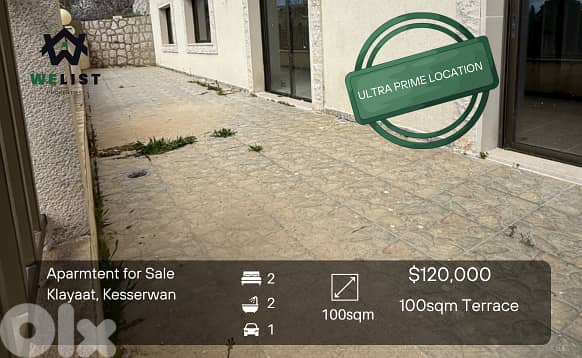 100sqm Apartment + 100sqm Terrace for sale in Klayaat 0