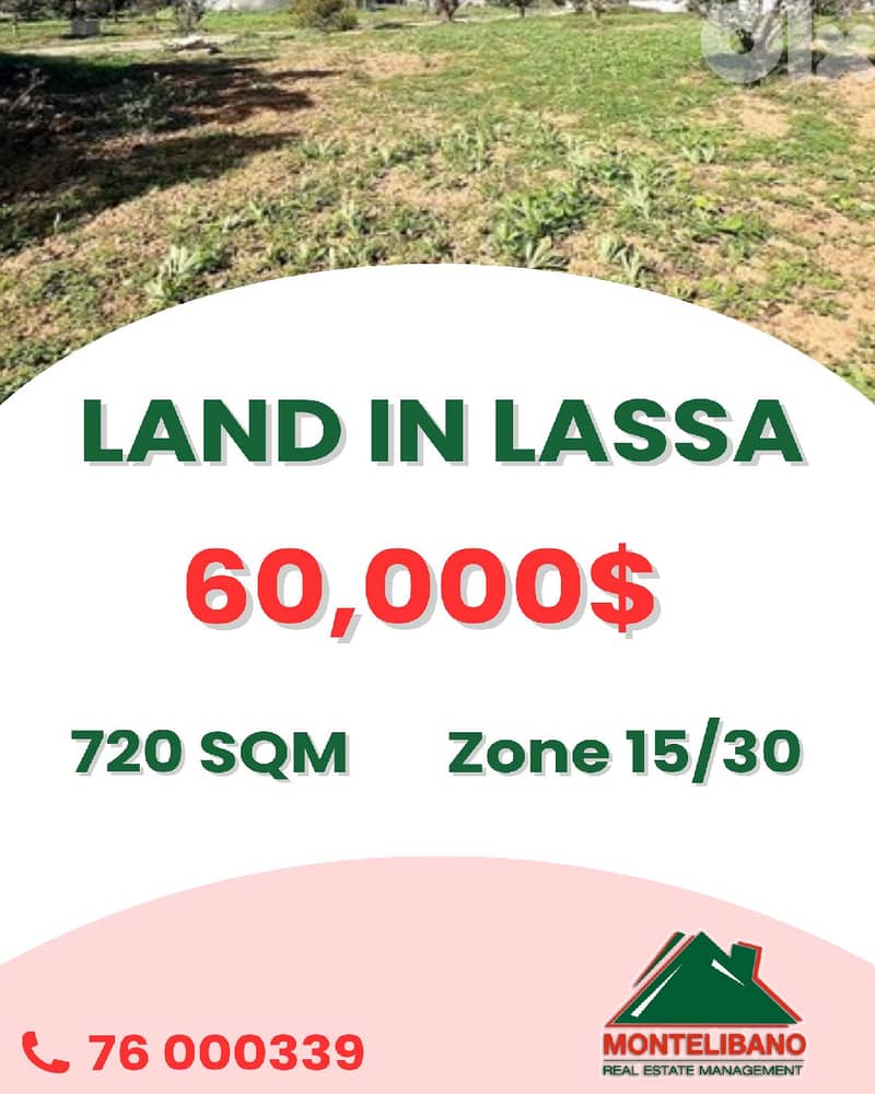 720 sqm Land For Sale in Lassa لاسا 0