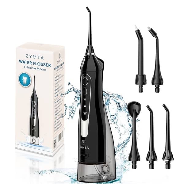 300ml Rechargeable Water Flosser with 5 Heads & 3 Modes( 0