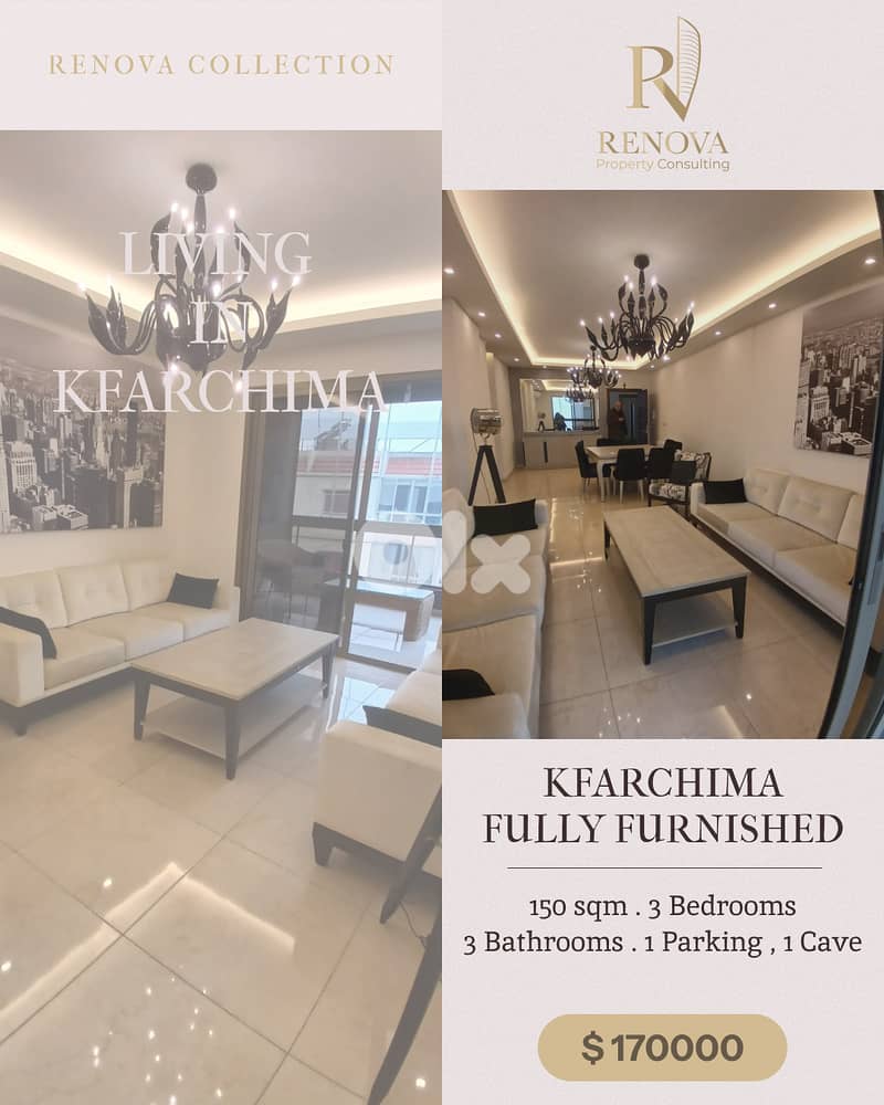 Fully Furnished Apartment for sale in Kfarchima 0