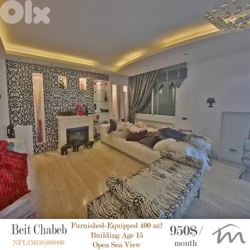 Beit Chabeb | Huge 400m² Apartment | Building Age 15 | Open Sea View 0