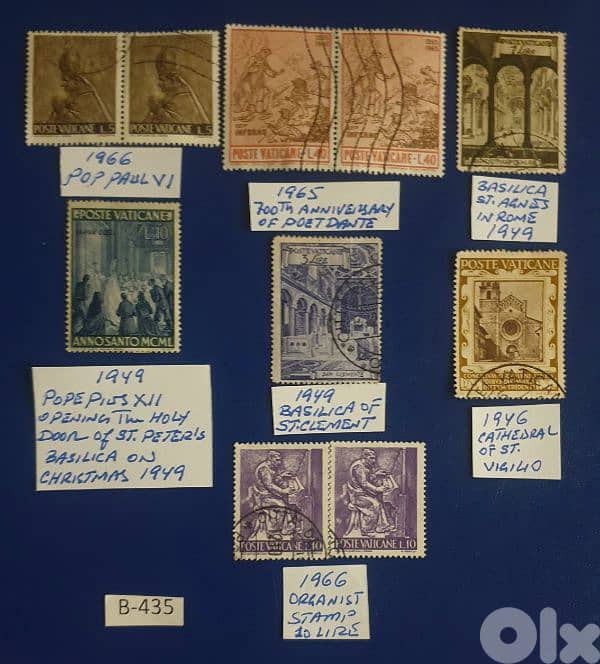 Vatican set of old vintage 10 rare stamps Lot# B-435 0