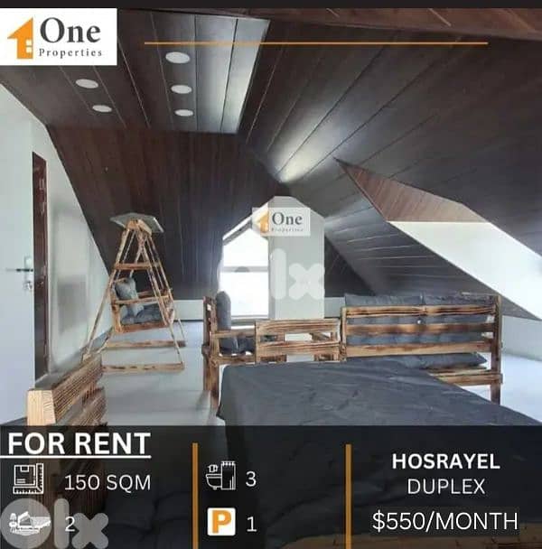 DUPLEX APARTMENT FOR RENT IN HOSRAYEL JBEIL 0