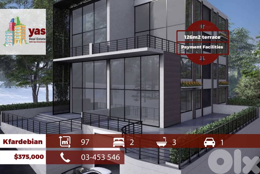Kfardebian 97m2 | 126m2 Terrace | Under Construction | DA 0