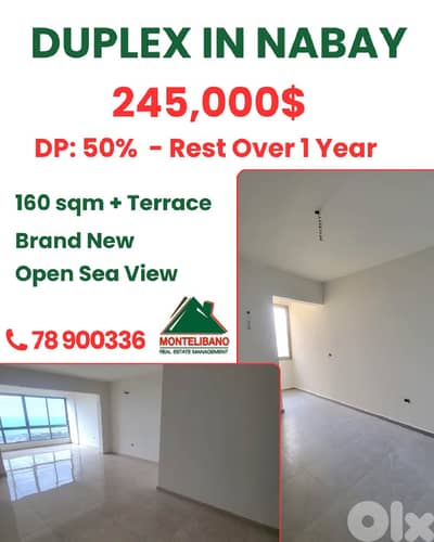 160 sqm Duplex For Sale in Nabay نابيه with Terrace & Installment