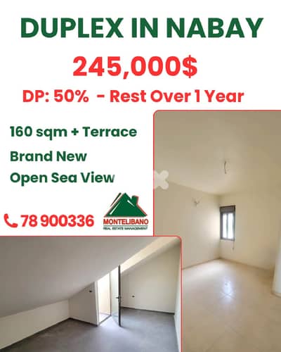 160 sqm Duplex For Sale in Nabay نابيه with Terrace & Installment