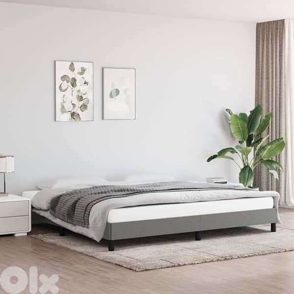 double bed grey fabric frame 2