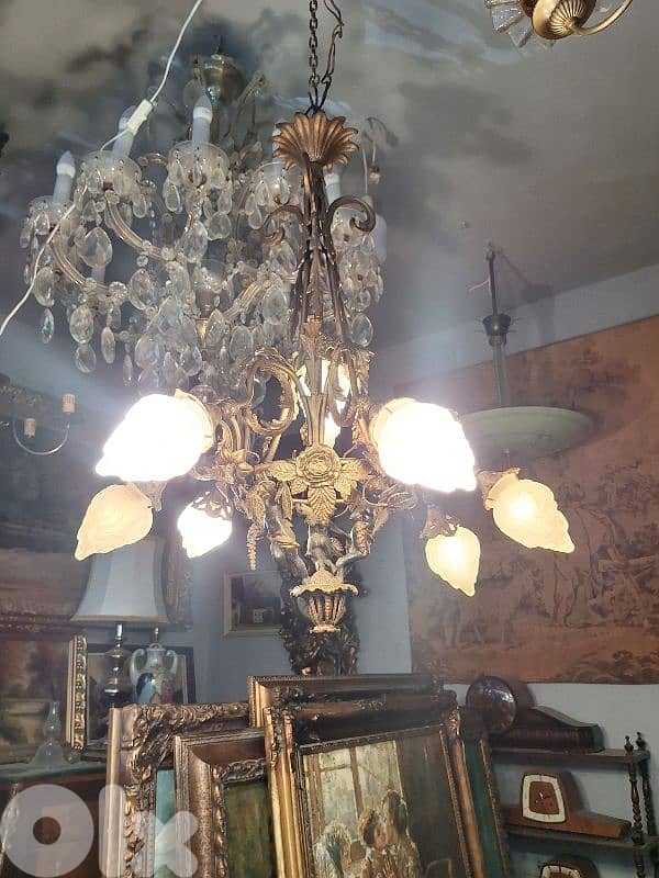 bronze french antique chandelier 1