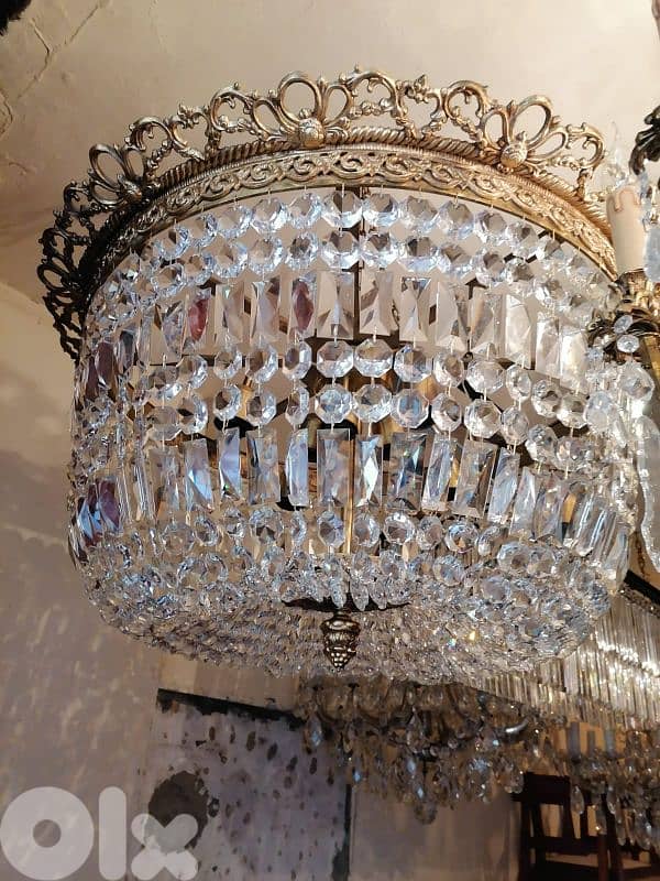 czech antique large crystal chandelier 0