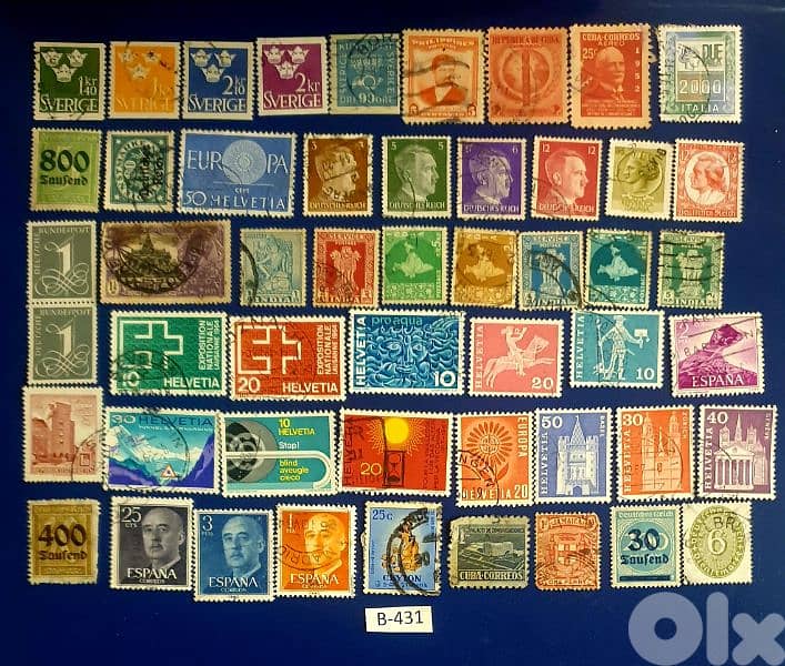 Old 50+ stamps since 1930's various countries Lot # B-431 0