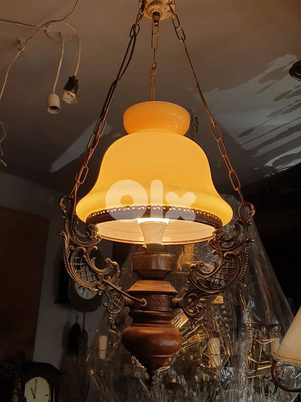 antique english opaline chandelier 0