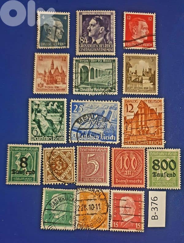 Germany Reich Nazi Hitler 17 stamps # B-376 0
