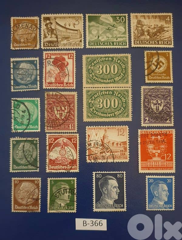 Germany Reich Nazi Hitler 20 stamps Lot # B-366 0