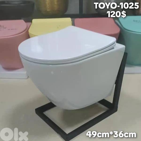 كرسي تعليق  اببض/أسود/رمادي . white/black/grey wall hung toilet seats 1