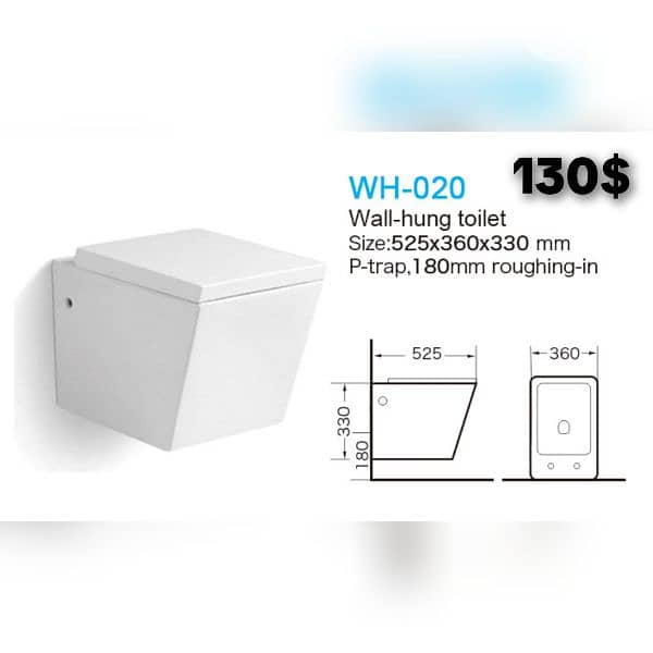 كرسي تعليق  اببض/أسود/رمادي . white/black/grey wall hung toilet seats 7