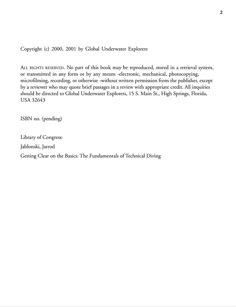 GUE THE FUNDAMENTALS OF TECHNICAL DIVING By Jarrod Jablonski (eBook) 1