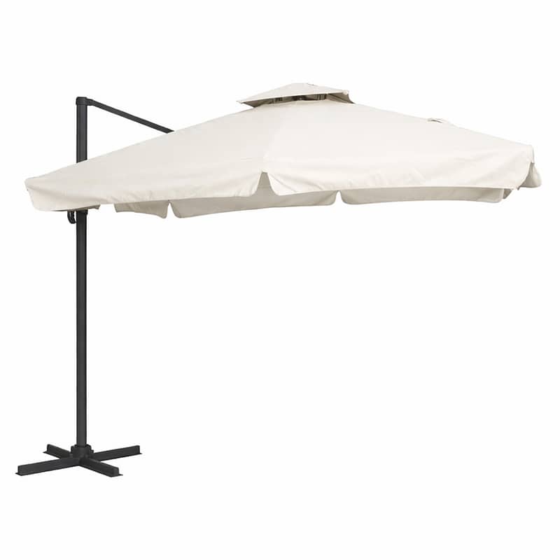 Luxury Cream Offset Patio Parasol 0