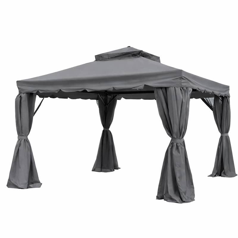 Outdoor Gazebo with Privacy Curtains 0