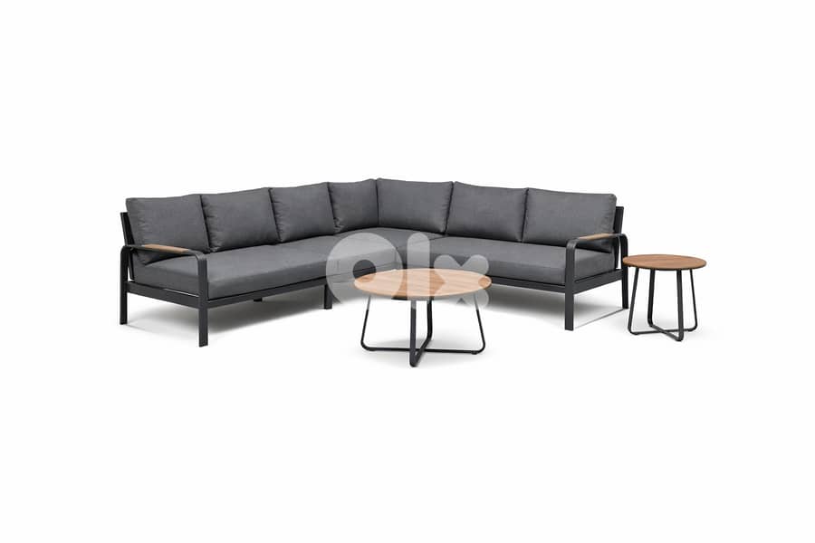 Luxury L-Shaped Charcoal Lounge Suite 0