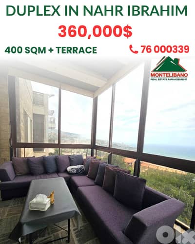 400 sqm Duplex For Sale in Nahr Ibrahim نهر ابراهيم with Terrace