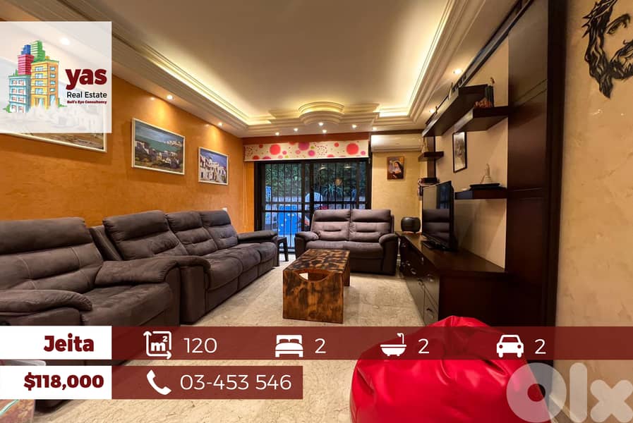 Jeita 120m2 | 40m2 Terrace | Well Maintained | Furnished | View |EL/TO 0