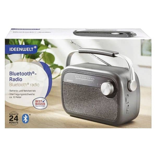 IDDENWELT Compact Bluetooth radio ,Operates on batteries & mains power 0