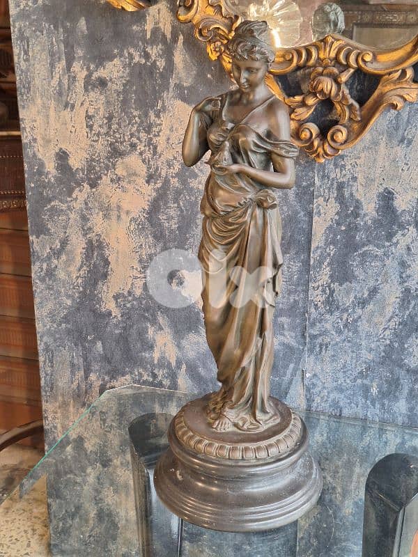 antique bronze french signed statue 0