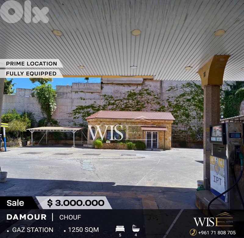 Prime 1250 SQM Gas Station for SALE in Damour – Chouf! 0