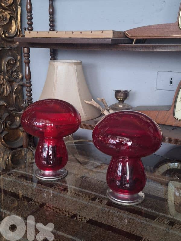 2 murano italian glass lamps 0