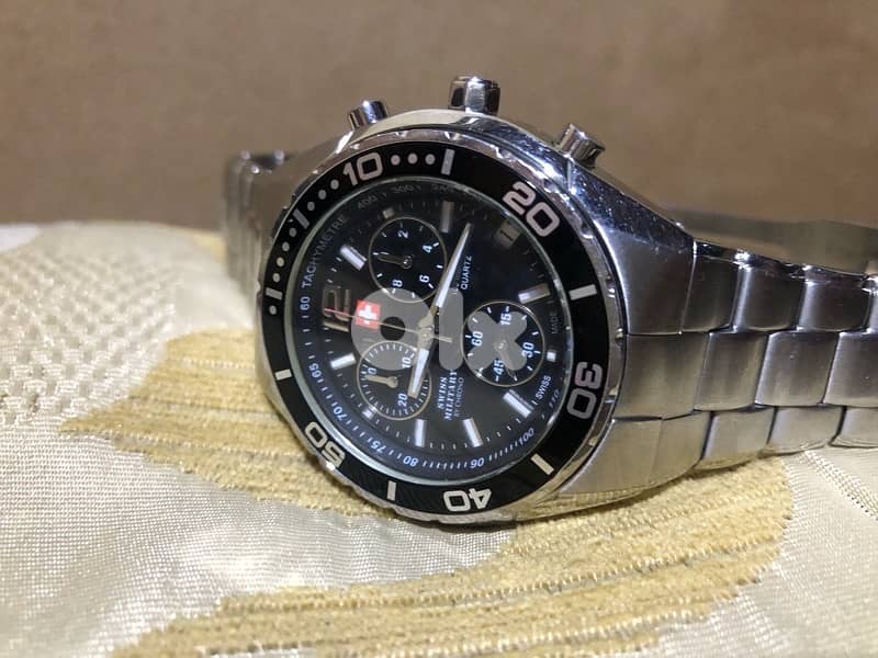 SWISS MILITARY BY CHRONO CHRONOGRAPH SWITZERLAND ORIGINAL 100 METER 44 0
