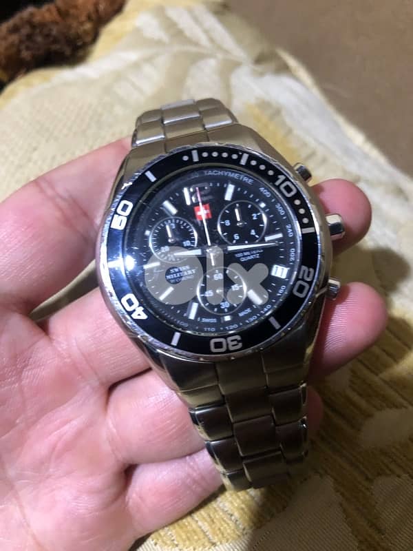 SWISS MILITARY BY CHRONO CHRONOGRAPH SWITZERLAND ORIGINAL 100 METER 44 3