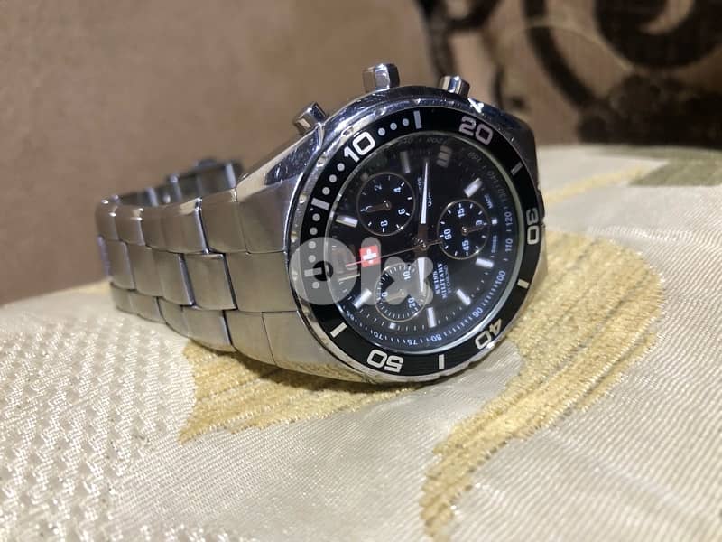 SWISS MILITARY BY CHRONO CHRONOGRAPH SWITZERLAND ORIGINAL 100 METER 44 5