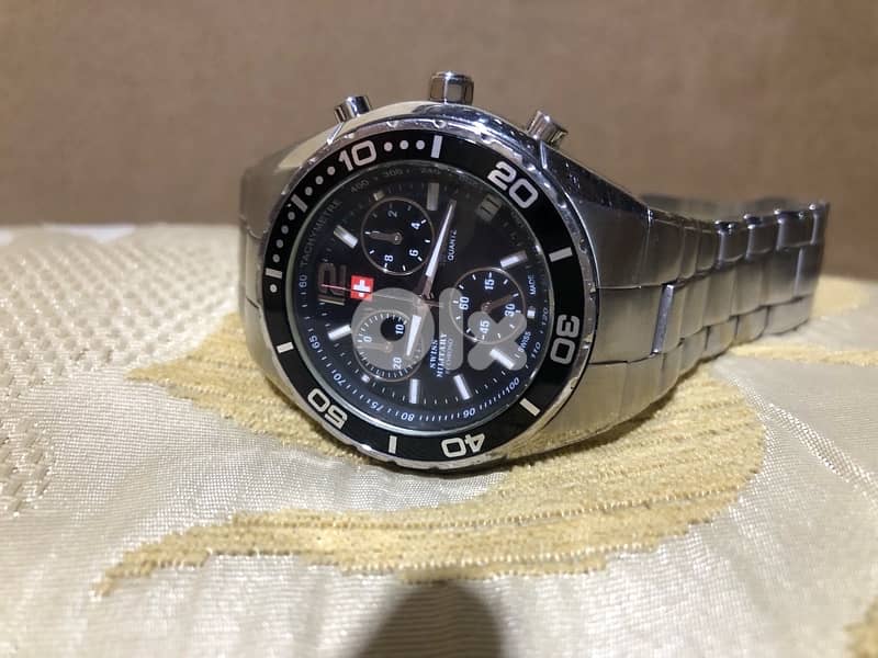 SWISS MILITARY BY CHRONO CHRONOGRAPH SWITZERLAND ORIGINAL 100 METER 44 6