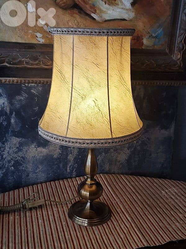 english leather and brass lamp 0