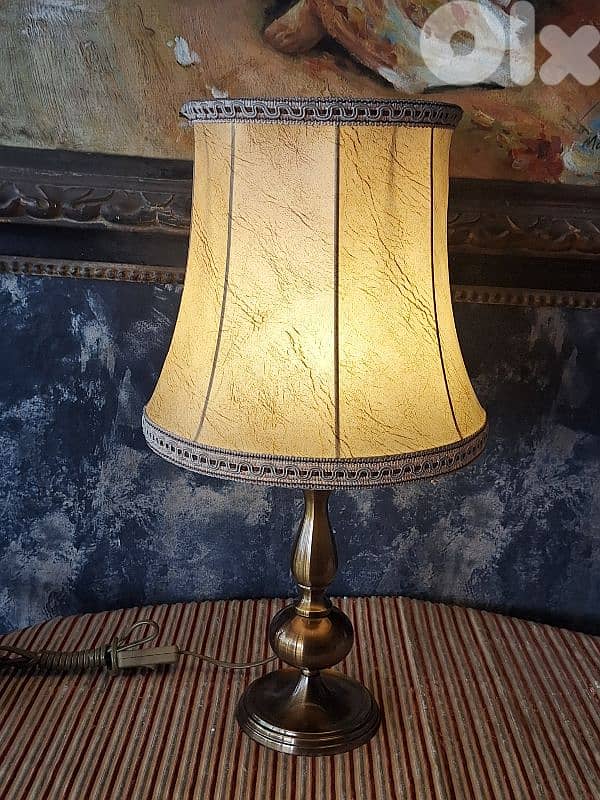 english leather and brass lamp 1