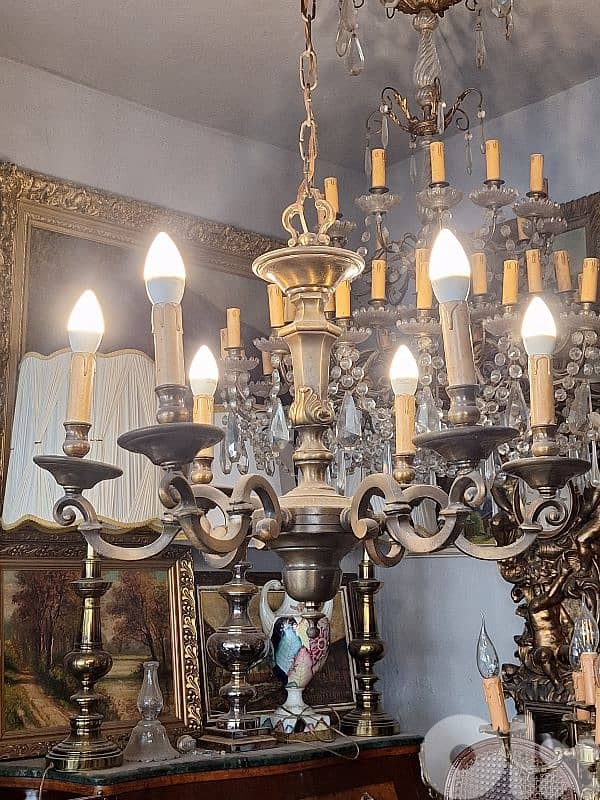 heavy brass flemish chandelier 0