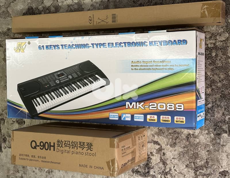 Brand New 61-Key Keyboard Set + Stand + Bench (Full Package) 0