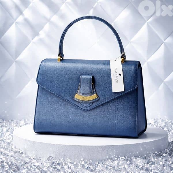 Courrèges Blue Leather handbag for less than half price 0