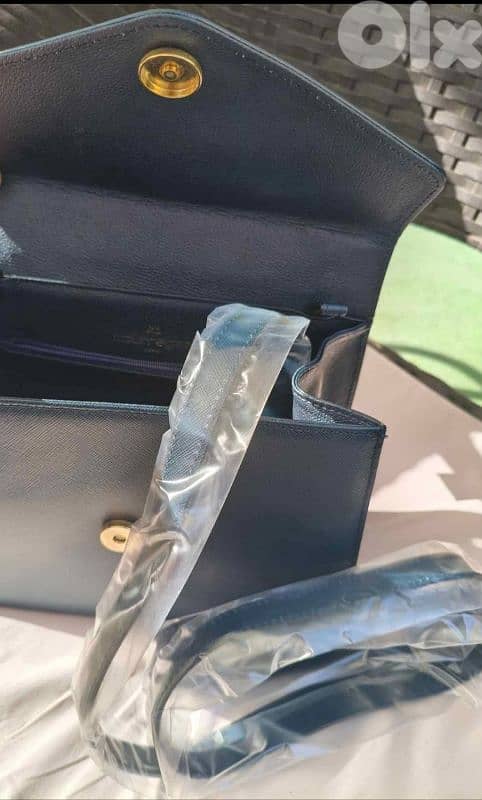 Courrèges Blue Leather handbag for less than half price 3