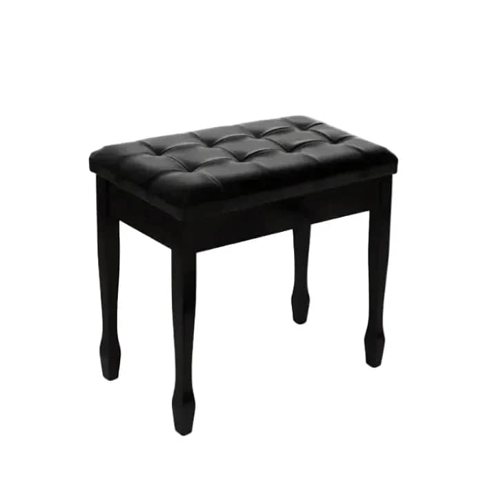 Black Tufted Piano Bench 0