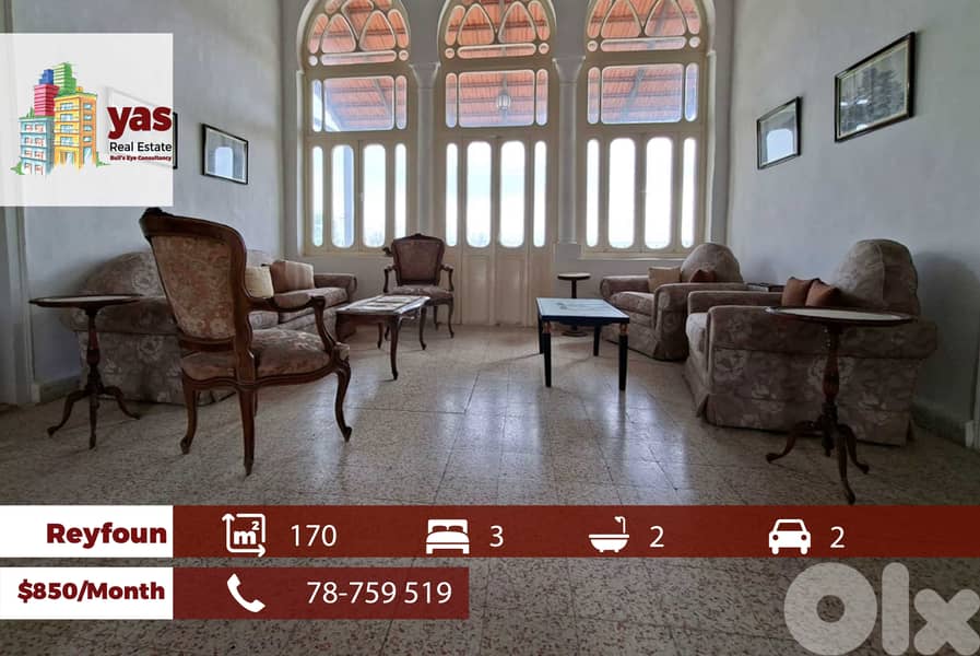Reyfoun 170m2 | Terrace | Rent | Prime Location | Quiet Street | KH 0