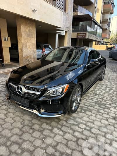 Mercedes C 300 coupe AMG-line 2018 black (clean carfax-66000 miles)