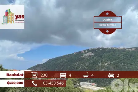 Baabdat 230m2 | 50m2 Terrace | Mountain View | Duplex | TCH Baabdat 230m2 | 50m2 Terrace | Mountain View | Duplex | TCH