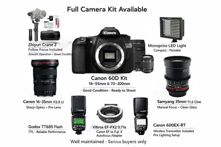 List of equipment for sale