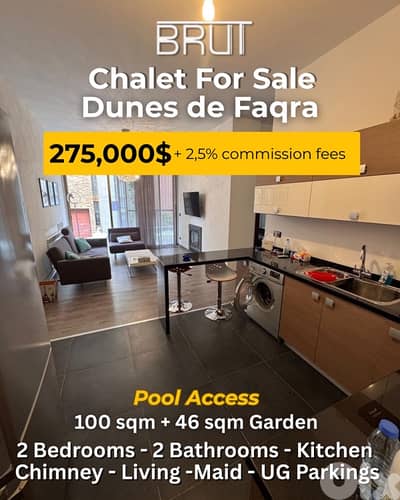 100 sqm +56 sqm Chalet for sale in Dunes De Faqra Kfardebian
