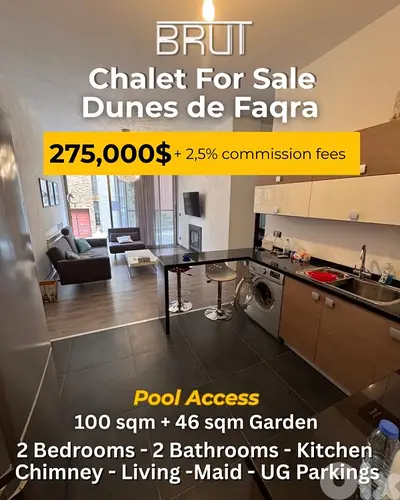 100 sqm +56 sqm Chalet for sale in Dunes De Faqra Kfardebian